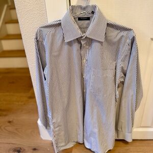 Burberry Long Sleeved Striped Dress Shirt - 15 1/2 L
